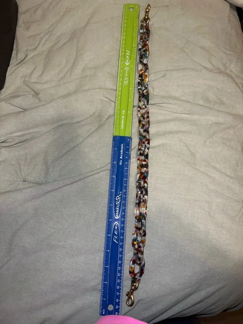 Coach Multicolor Resin Chain Strap with Gold Lobster Clasps - Picture 3 of 3